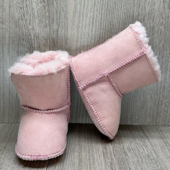 Staheekum Infant Boots Girls Sz XL Very Warm Shearling Lined Booties Suede Pink - Picture 6 of 12